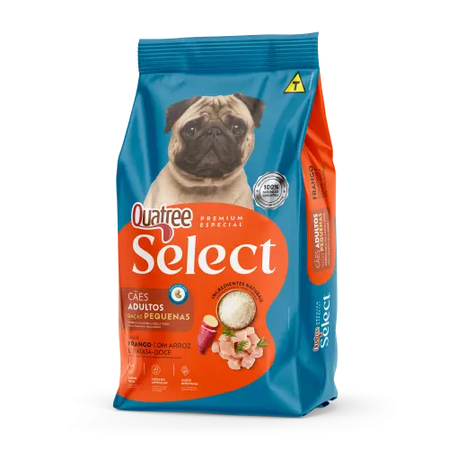 Ração Quatree Select Adultos Porte Pequeno Sabor Frango e Arroz