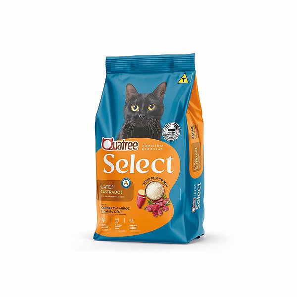 Quatree Select Gato Castrado Carne com Arroz e Batata‑Doce