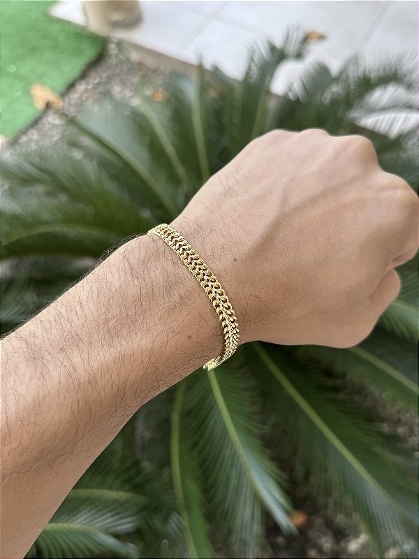 Pulseira Grumet Imperador 7mm 21cm FI - Banhada a Ouro