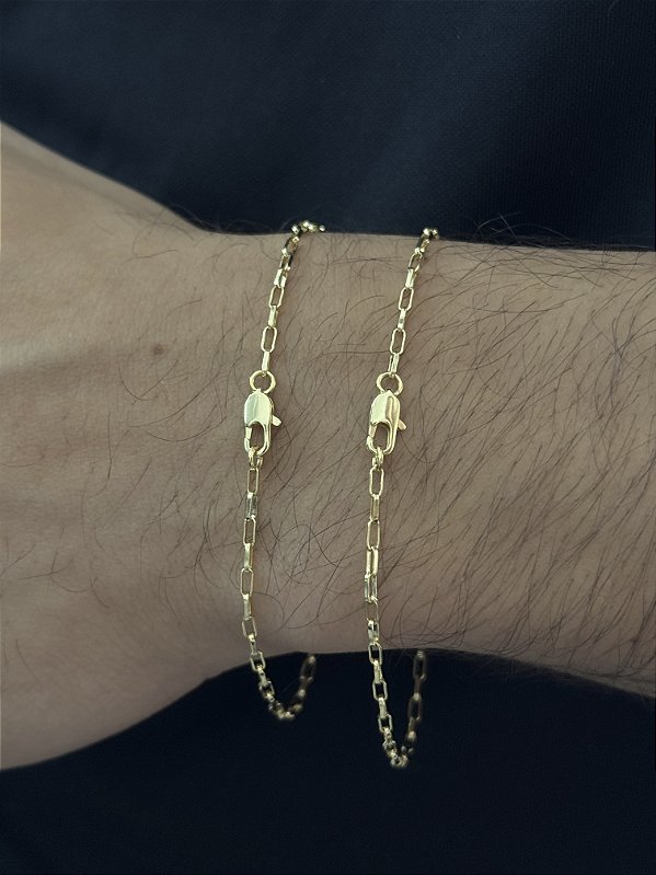 Pulseira Tijolinho 1,8mm - Banhado a Ouro
