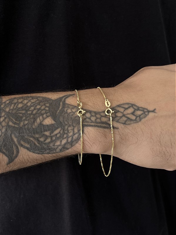 Pulseira Veneziana 1mm - Banhado a Ouro