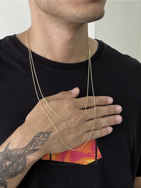 Corrente Veneziana 1mm - Banhada a Ouro