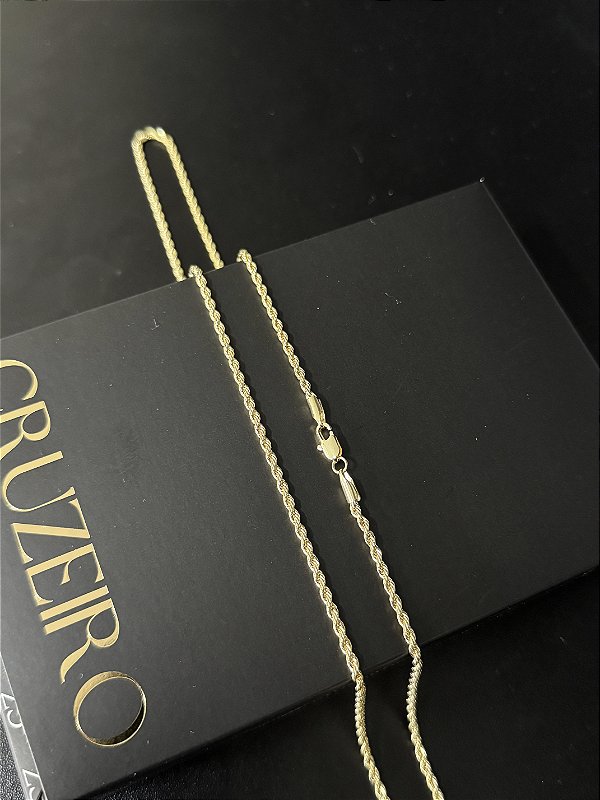 Corrente Elo Baiano 3mm  - Banhada a Ouro