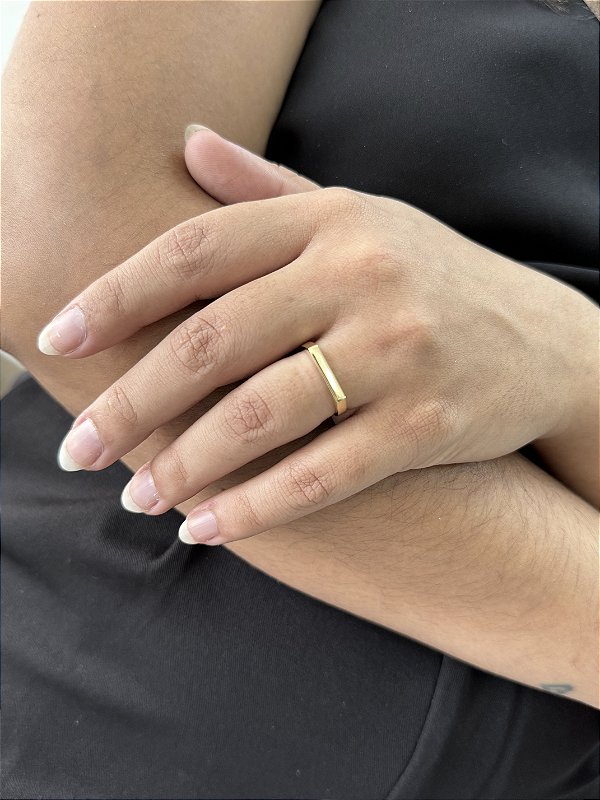 Anel Amor de Mãe 2mm - Banhado a Ouro