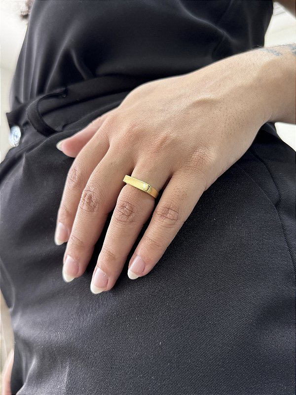 Anel Amor de Mãe 4mm - Banhado a Ouro