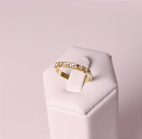 Anel Multi Cristal - Banhado a Ouro