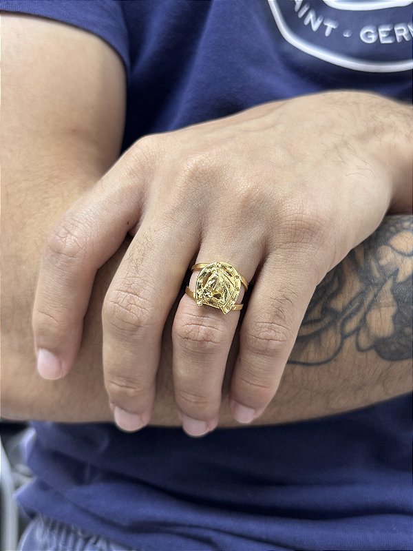 Anel Ferradura Vazado - Banhado a Ouro