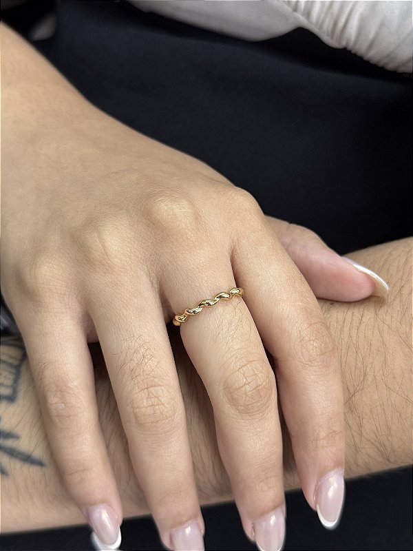 Anel Torcido - Banhado a Ouro