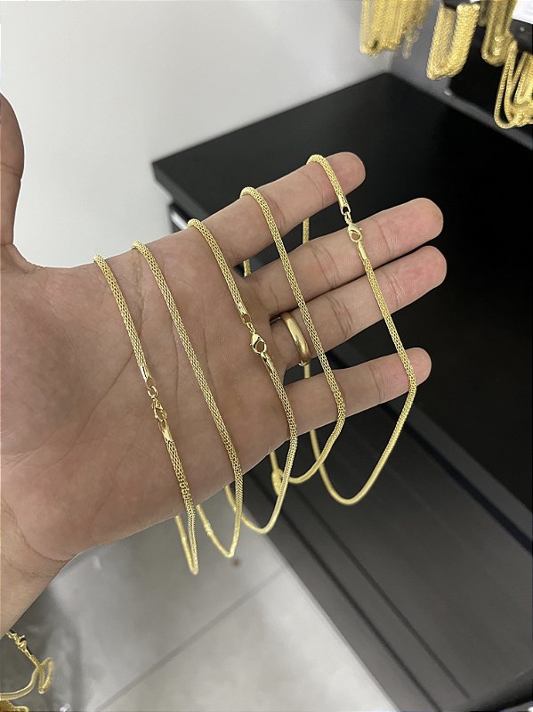 Colar Pipoca 2,4mm - Banhado a Ouro
