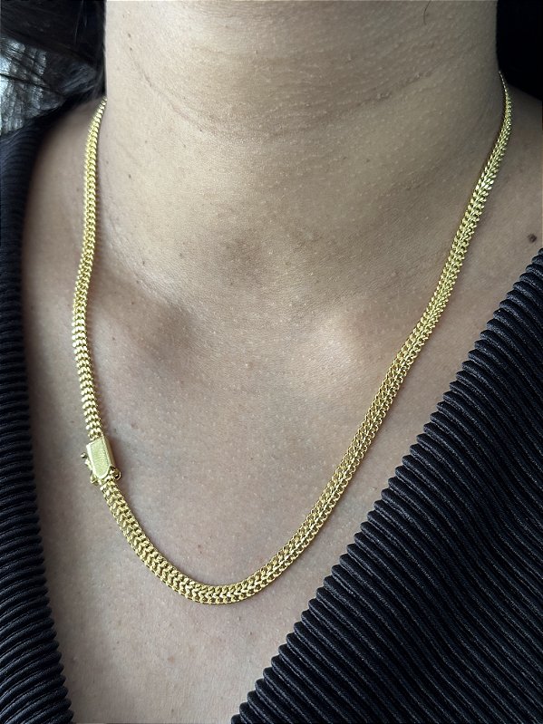 Colar Grumet Imperador 4mm - Banhado a Ouro