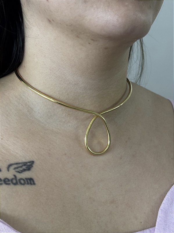 Aro Orgânico Gota - Banhado a Ouro