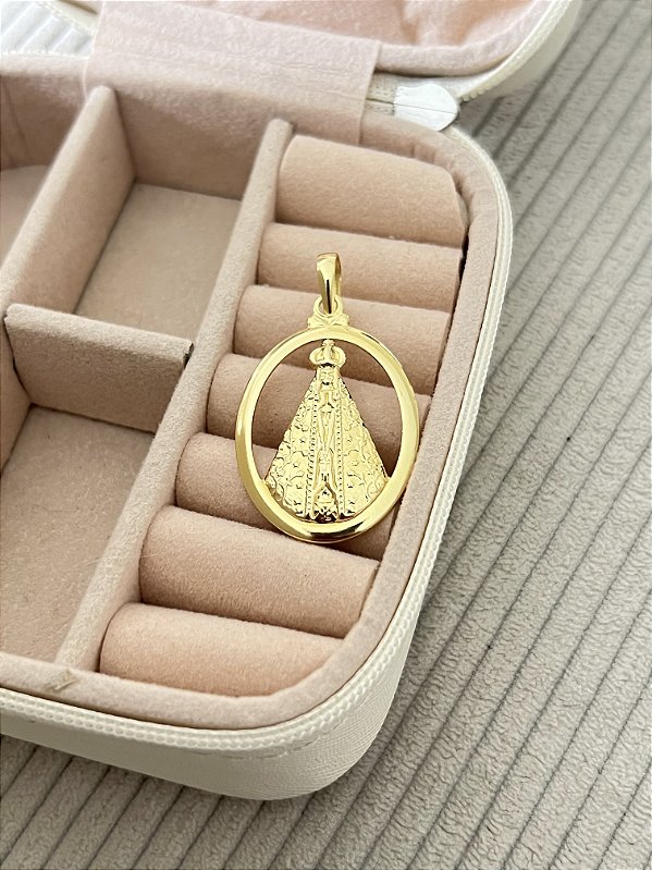 Pingente Nossa Senhora Vazado  - Banhado a Ouro