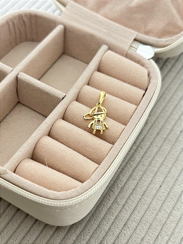 Pingente Menino Cristal - Banhado a Ouro