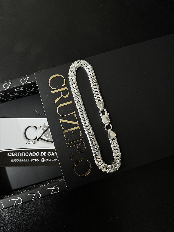 Pulseira Grumet Dupla 7mm 21cm - Prata 925