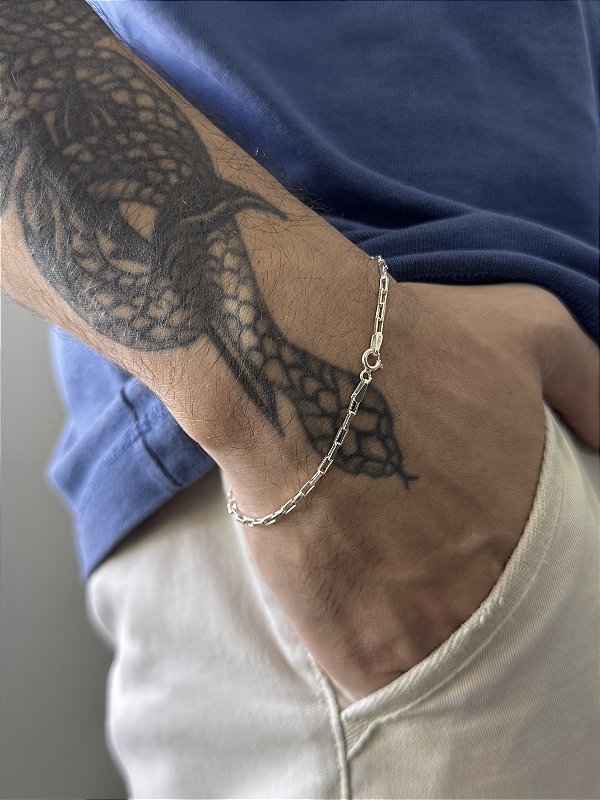 Pulseira Tijolinho 2mm 19cm - Prata 925