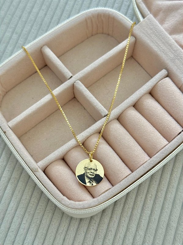 Colar Personalizado Redondo M Veneziano - Banhado a Ouro
