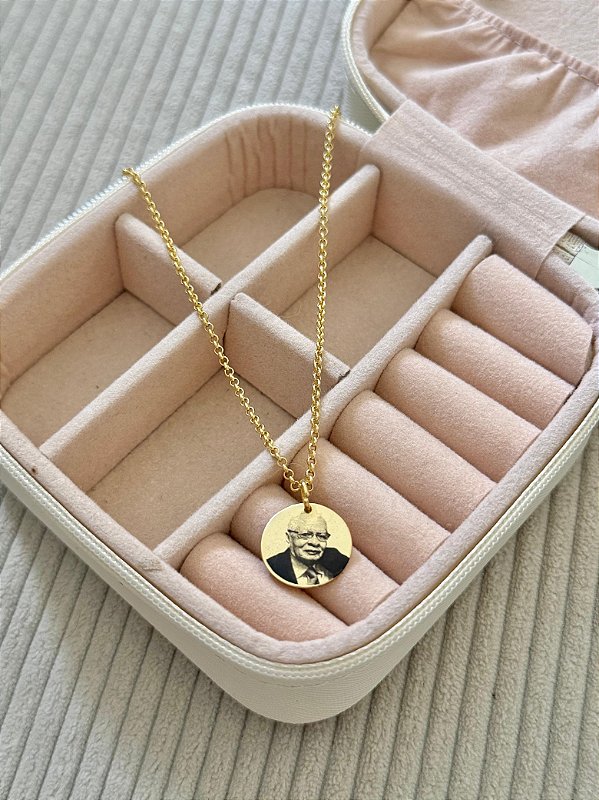 Colar Personalizado Redondo M Elo Português - Banhado a Ouro