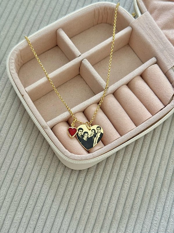Colar Personalizado Coração G Elo Português - Banhado a Ouro
