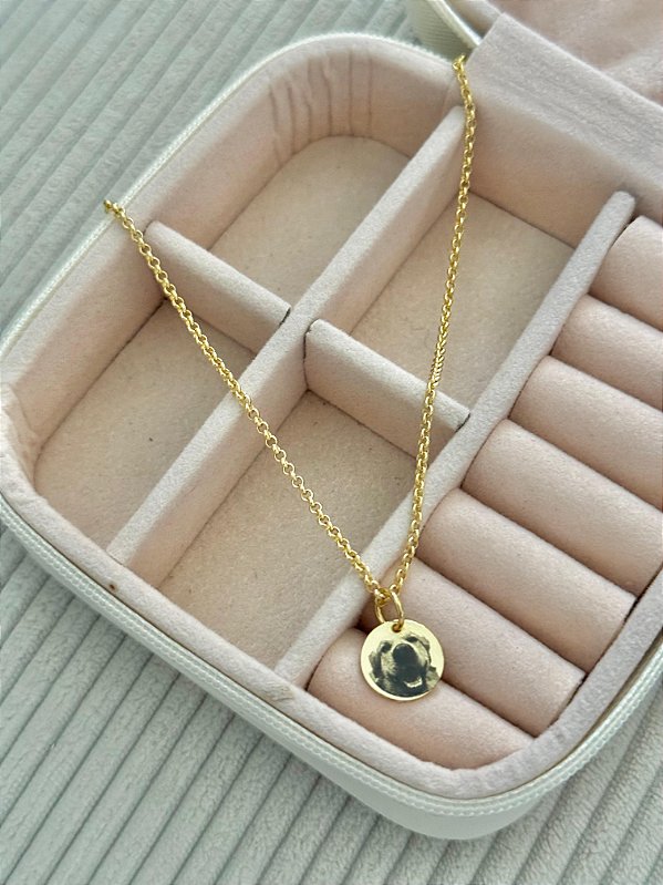 Colar Personalizado Redondo P Elo Português - Banhado a Ouro