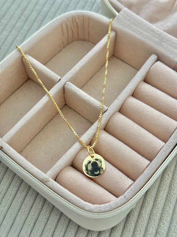 Colar Personalizado Redondo P Veneziano - Banhado a Ouro