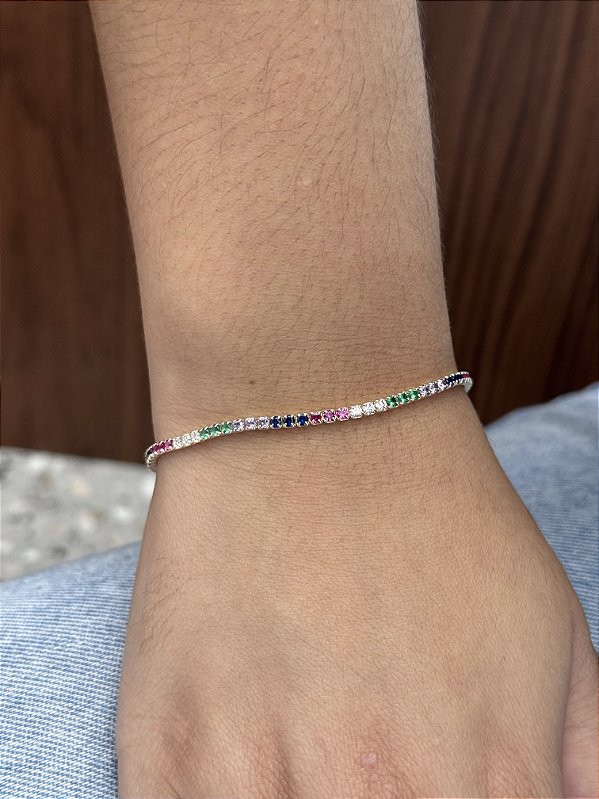 Pulseira Riviera Colors - Prata 925