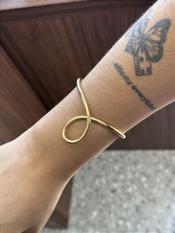 Bracelete Orgânico Gota - Banhado a Ouro