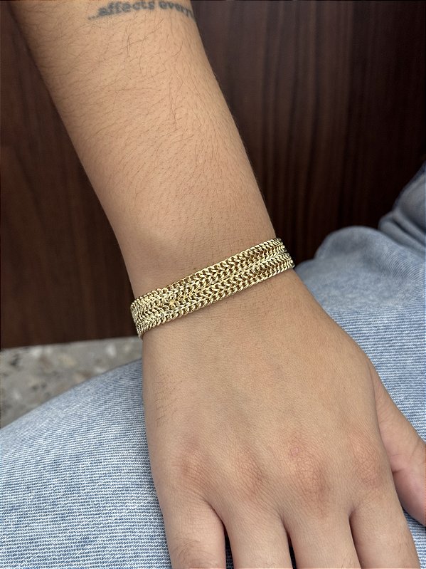 Pulseira Grumet Imperador 12mm 18cm - Banhado a Ouro