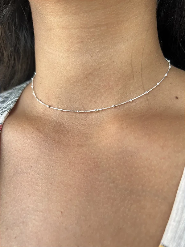 Choker Bolinhas - Prata 925