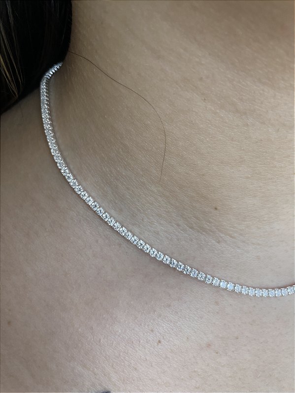 Colar Riviera Cristal - Prata 925