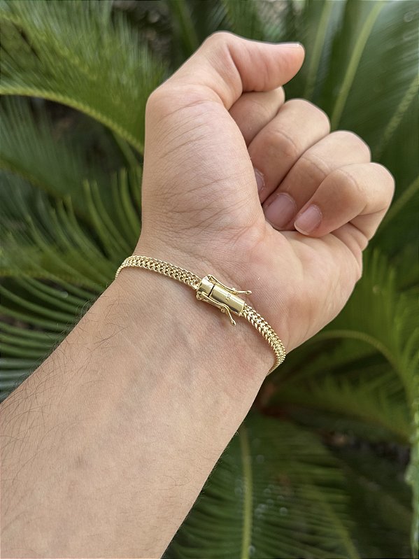 Pulseira Grumet Imperador 4mm FTD - Banhado a Ouro