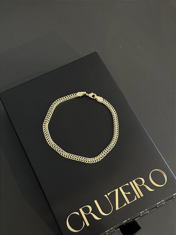 Pulseira Grumet Imperador 4mm FL 21cm - Banhado a Ouro