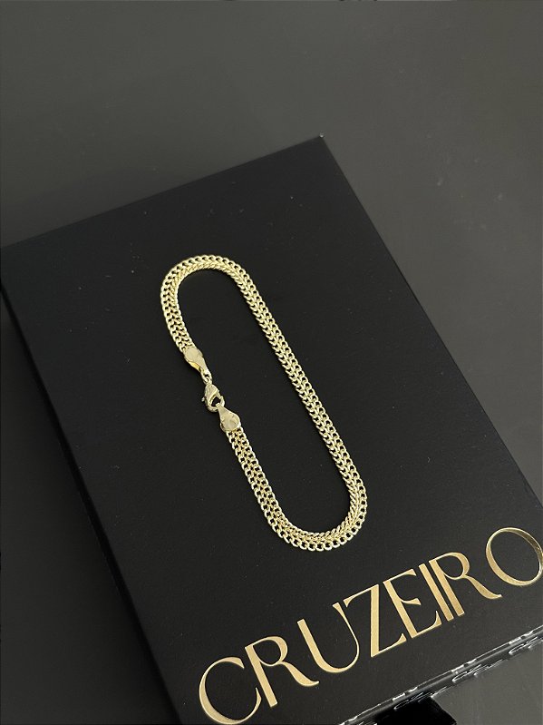 Pulseira Grumet Imperador 4mm FL 21cm - Banhado a Ouro