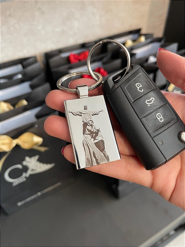 Chaveiro Retangular Personalizado - Aço Inoxidável