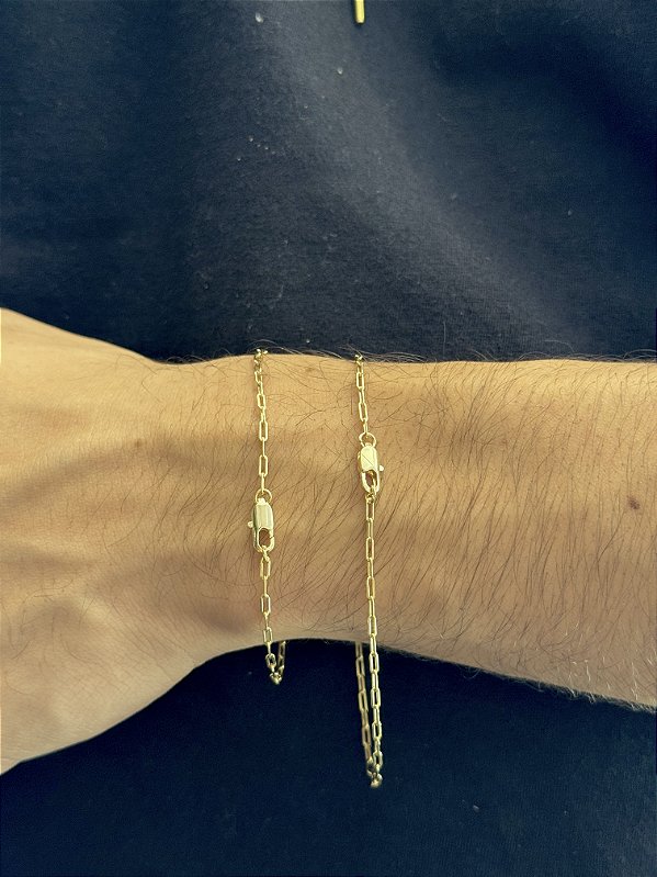 Pulseira Tijolinho 1,5mm - Banhada a Ouro