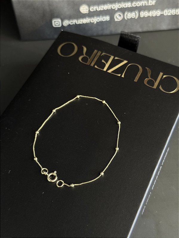 Pulseira Bolinhas - Banhado a Ouro