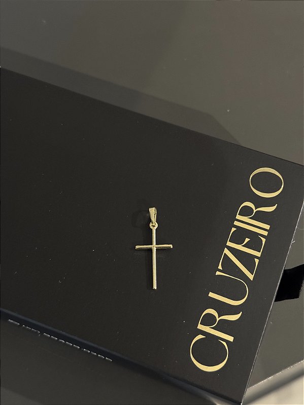 Pingente Cruz Palito - Banhado a Ouro