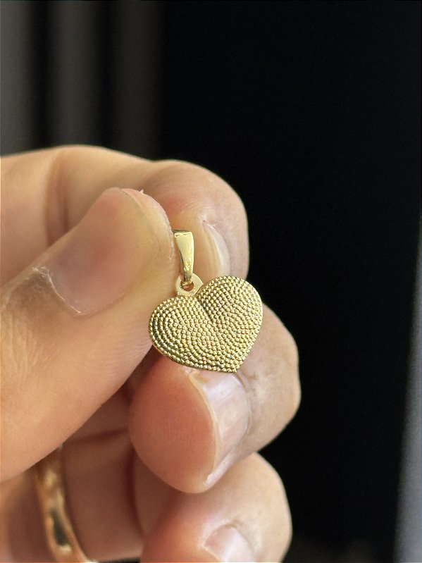 Pingente Pingente Coração detalhado - Banhado a Ouro