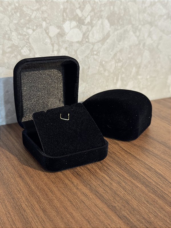 Porta Joias de Veludo Tradicional Preto