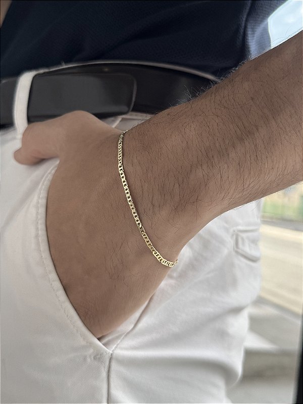 Pulseira Piastrine 3mm FG - Banhado a Ouro