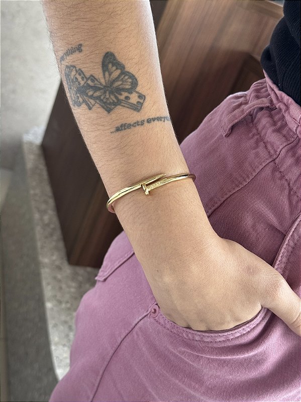 Bracelete Prego - Banhado a Ouro