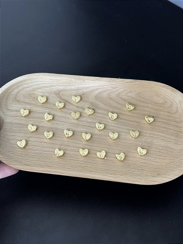 Pingente Letra Coração - Banhado a Ouro