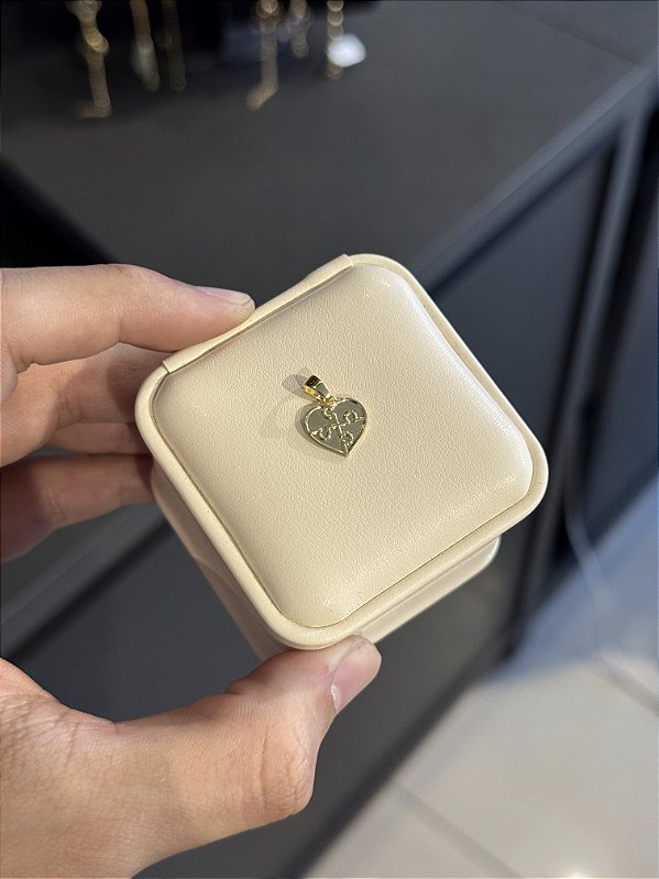 Pingente Coração Autismo - Banhada a Ouro