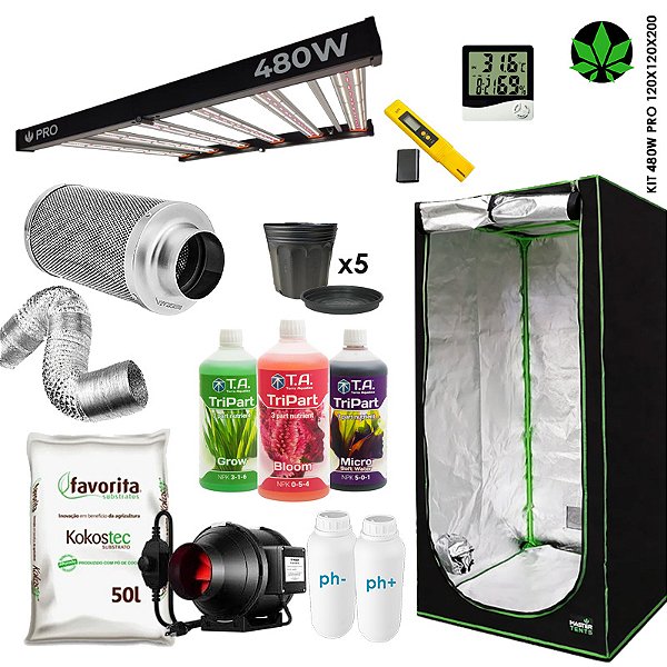 Kit de Cultivo Indoor 480W PRO — 120x120x200
