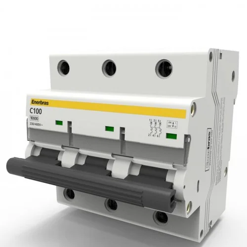 Disjuntor TRI 100A Curva C 10KA Enerbras