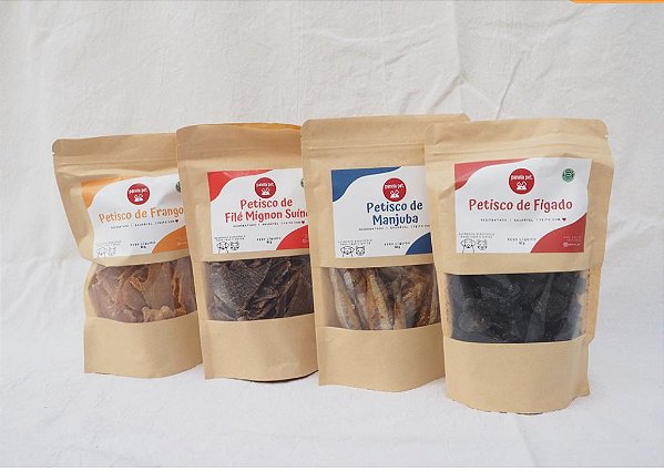 KIT 3 PETISCOS PANELA PET (sabores a escolher)