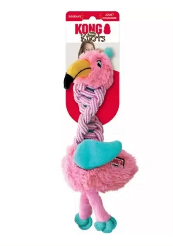PELÚCIA KONG KNOTS TWISTS FLAMINGO MD/LG (NKW11)