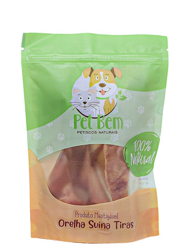 Orelha Suina em Tiras - 6 uni PET BEM