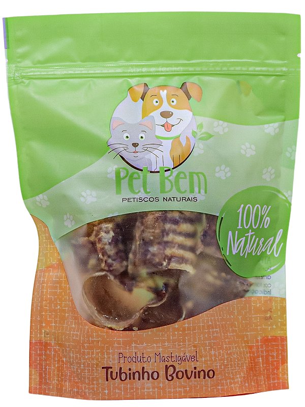 Tubinho Bovino - 100g (Traqueia Desidratada) - Mordedor Natural para Caes