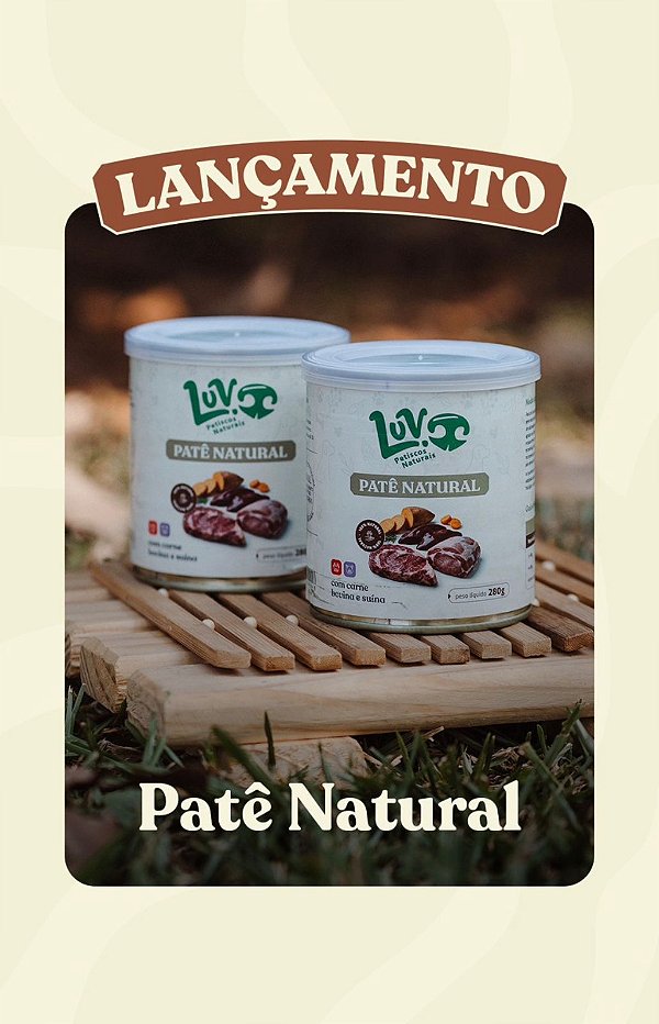 Patê Natural para cães sabor bovino e suíno - 280g