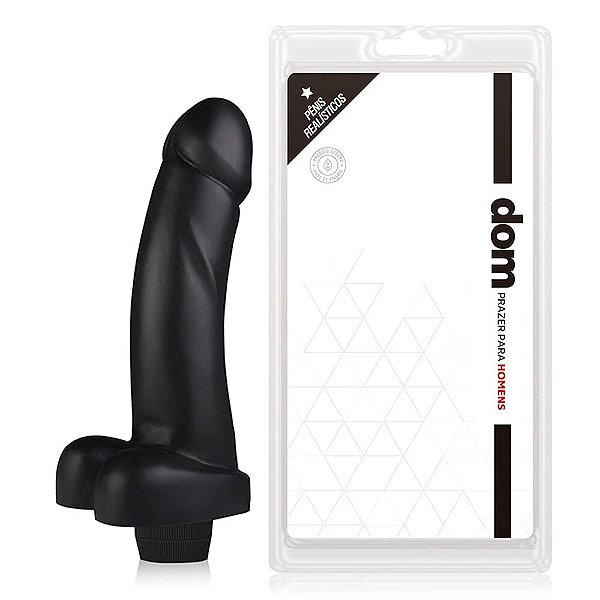 Pênis com Escroto e Vibro 19x4cm - Dom Prazer para Homens